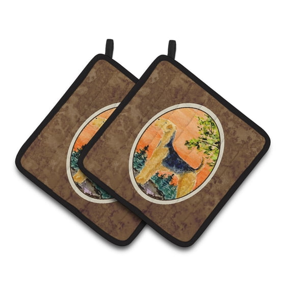 Carolines Treasures SS8850PTHD Airedale Pair of Pot Holders, 7.5 x 3 x 7.5 in.