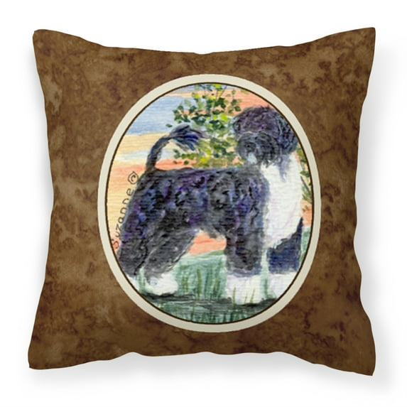 Carolines Treasures SS8855PW1414 Portuguese Water Dog Fabric Decorative Pillow, 14Hx14W, multicolor