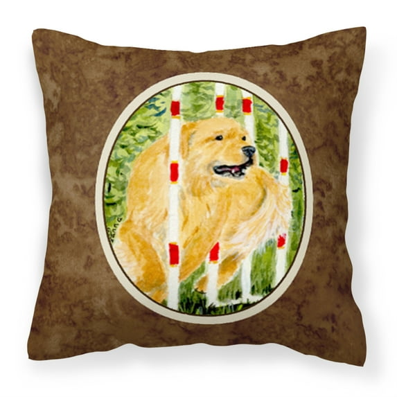 Carolines Treasures SS8906PW1414 Golden Retriever Fabric Decorative Pillow, 14Hx14W, multicolor