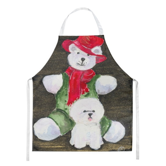Carolines Treasures SS8948APRON Bichon Frise with Teddy Bear Apron Large multicolor