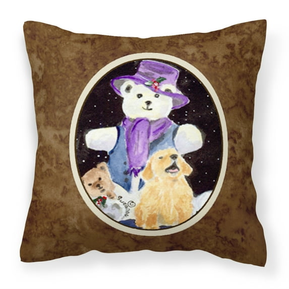Carolines Treasures SS8954PW1414 Golden Retriever Fabric Decorative Pillow, 14Hx14W, multicolor