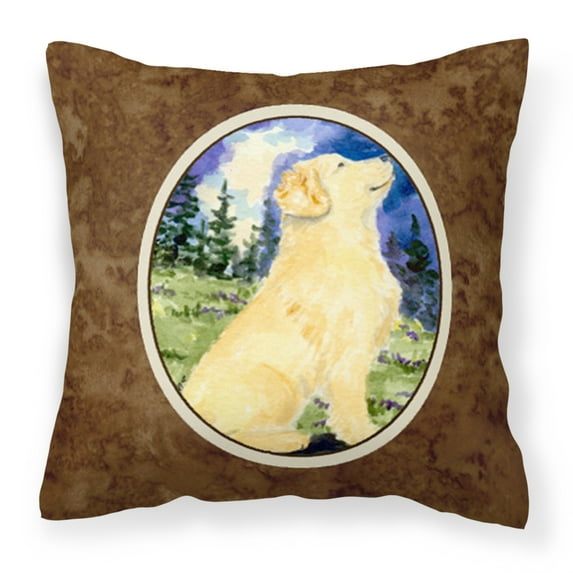 Carolines Treasures SS8977PW1414 Golden Retriever Fabric Decorative Pillow, 14Hx14W, multicolor