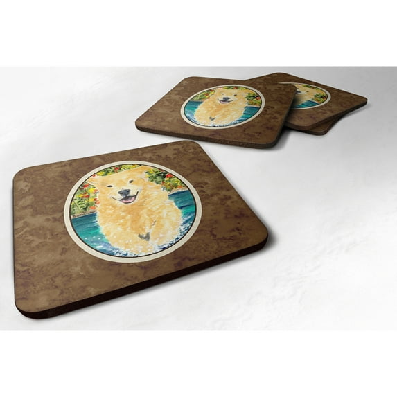 Carolines Treasures SS8978FC Golden Retriever Foam Coaster Set of 4 3 1/2 x 3 1/2 multicolor