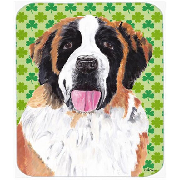 Carolines Treasures  Saint Bernard St. Patricks Day Shamrock Portrait Mouse Pad