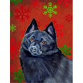 thumbnail image 1 of Carolines Treasures  Schipperke Red And Green Snowflakes Holiday Christmas Flag Canvas- House Size, 1 of 1