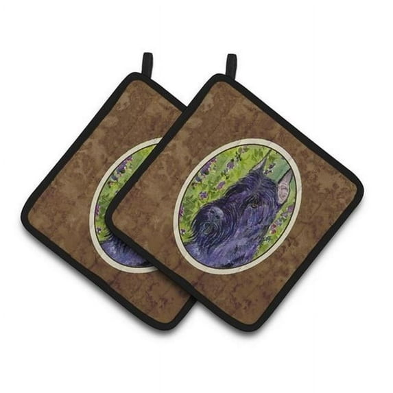 Carolines Treasures Scottish Terrier Pair of Pot Holders - 7.5 x 3 x 7.5 in.