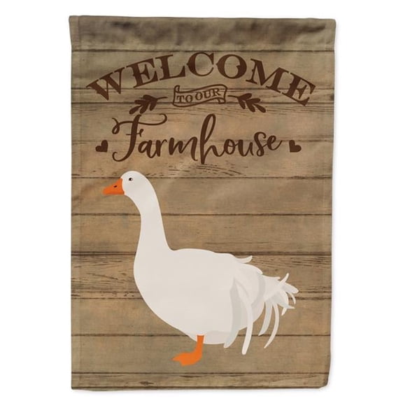 Carolines Treasures  Sebastopol Goose Welcome Canvas House Flag - 28 x 0.01 x 40 in.