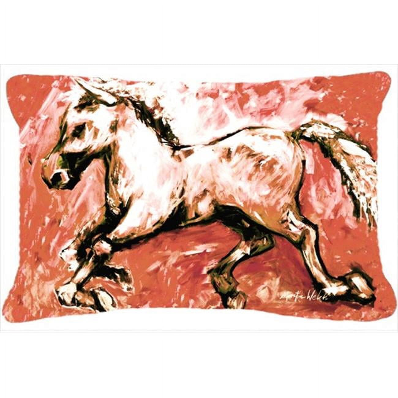 Carolines Treasures  Shadow The Horse In Red Indoor & Outdoor Fabric Decorative Pillow