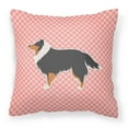 thumbnail image 1 of Carolines Treasures Sheltie & Shetland Sheepdog Checkerboard Pink Fabric Decorative Pillow, 1 of 4