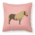 thumbnail image 1 of Carolines Treasures Shetland Pony Horse Pink Check Fabric Decorative Pillow 14Hx14W multicolor, 1 of 4