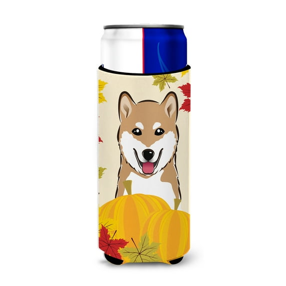 Carolines Treasures Shiba Inu Thanksgiving Michelob Ultra beverage Insulator for slim cans Slim Can multicolor