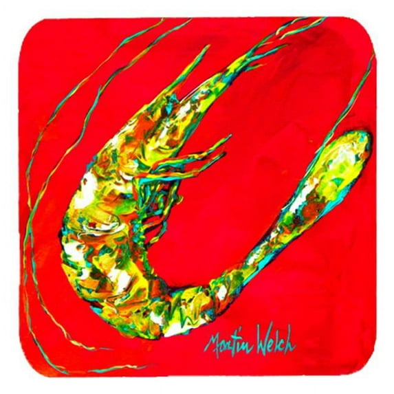 Carolines Treasures Shrimp Squiggles Foam Coasters- Set Of 4