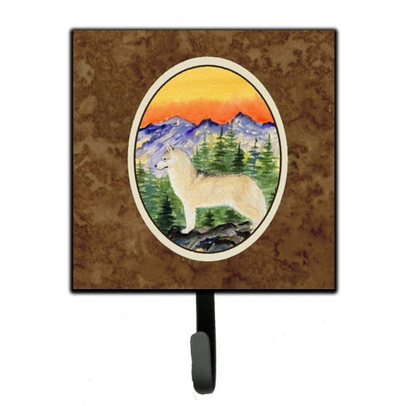 Carolines Treasures Siberian Husky Leash or Key Holder Single Hook multicolor