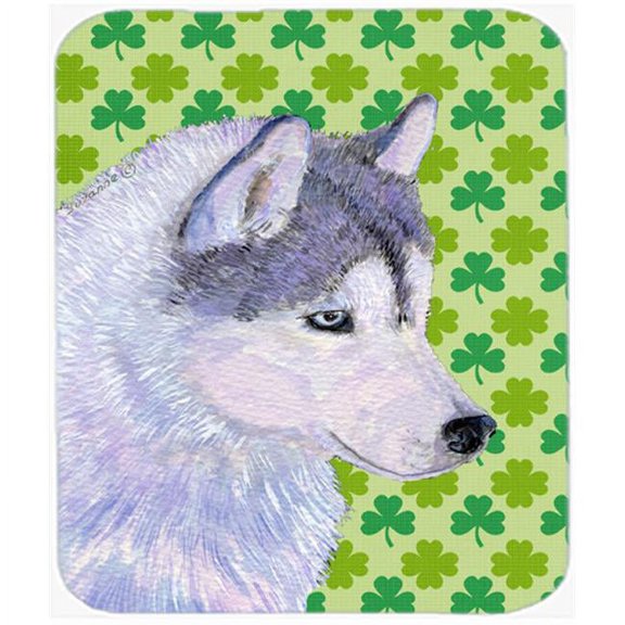 Carolines Treasures Siberian Husky St. Patrick's Day Shamrock Portrait Mouse Pad
