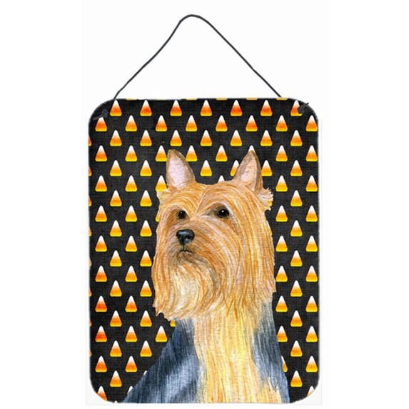 Carolines Treasures Silky Terrier Candy Corn Halloween Portrait Aluminum Metal Wall & Door Hanging Prints