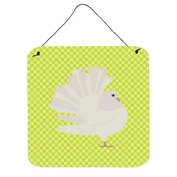 Carolines Treasures BB7776DS66 Silver Fantail Pigeon Green Wall or Door Hanging Prints, 6 x 6 in.