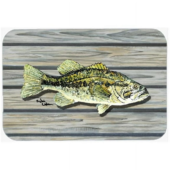 Carolines Treasures Small Mouth Bass on the Wharf Glass Cutting Board