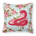 thumbnail image 1 of Carolines Treasures Snake Shabby Chic Blue Roses Decorative Outdoor Pillow, 1 of 2