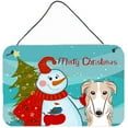 thumbnail image 1 of Carolines Treasures Snowman with Borzoi Wall or Door Hanging Prints 8x12 multicolor, 1 of 1