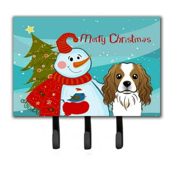 Carolines Treasures Snowman with Cavalier Spaniel Leash or Key Holder Triple multicolor