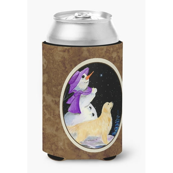 Snowman with Golden Retriever Ultra Beverage Insulators for slim cans SS8950MUK