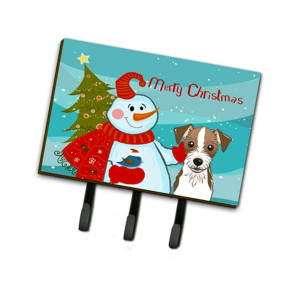 Carolines Treasures Snowman with Jack Russell Terrier Leash or Key Holder Triple multicolor