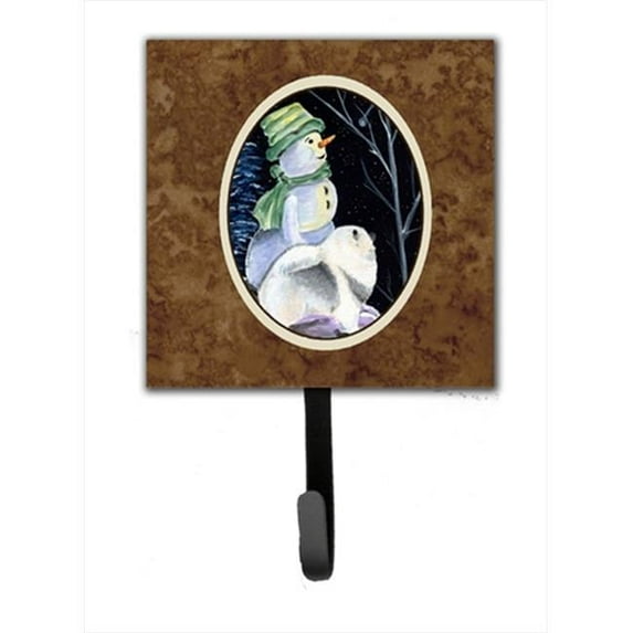 Carolines Treasures Snowman with Keeshond Leash Or Key Hook