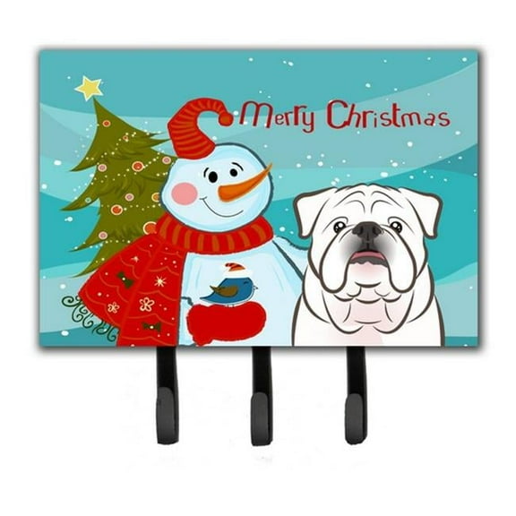 Carolines Treasures Snowman with White English Bulldog Leash or Key Holder Triple multicolor