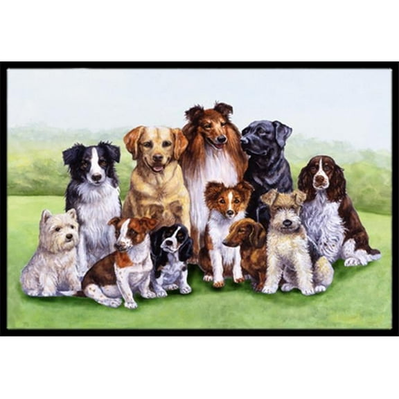 Carolines Treasures  Springtime Dogs Indoor or Outdoor Mat - 18 x 27
