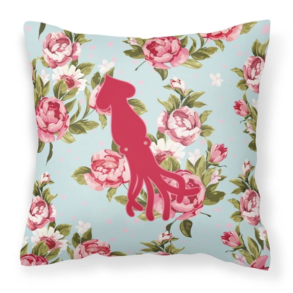 Carolines Treasures Squid Shabby Chic Decorative Outdoor Pillow