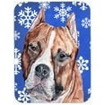 thumbnail image 1 of Carolines Treasures  Staffordshire Bull Terrier Staffie Large Size Winter Snowflakes Glass Cutting Board 12 x 0.15 x 15 in., 1 of 1