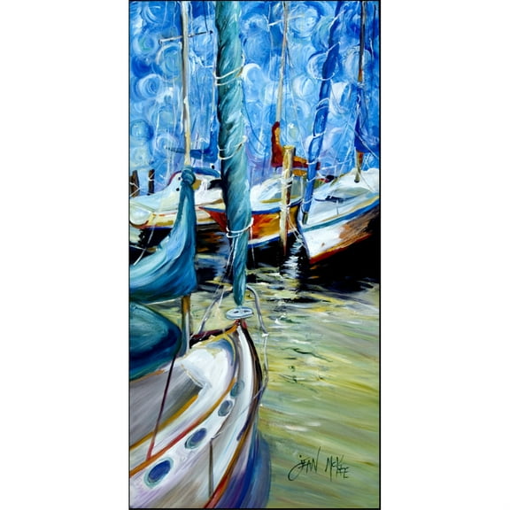 Carolines Treasures Starlight Sailboats Floor Runner, 58hx28w Multicolor