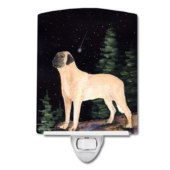 Carolines Treasures Starry Night Anatolian Shepherd Ceramic Night Light 6x4x3 multicolor