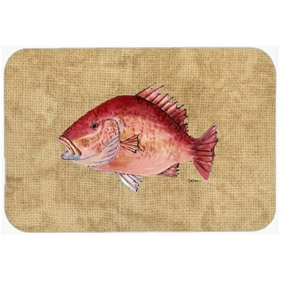Carolines Treasures Strawberry Snapper Glass Cutting Board Large Size