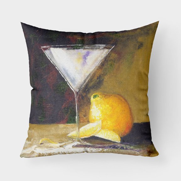 Carolines Treasures TMTR0035PW1818 Lemon Martini by Malenda Trick Canvas Decorative Pillow 18H x18W multicolor