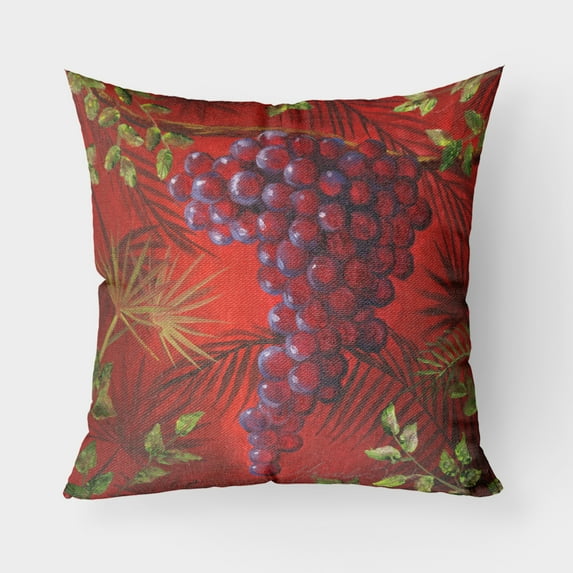 Carolines Treasures TMTR0153PW1818 Sicillian Grapes by Malenda Trick Canvas Decorative Pillow  18H x18W multicolor