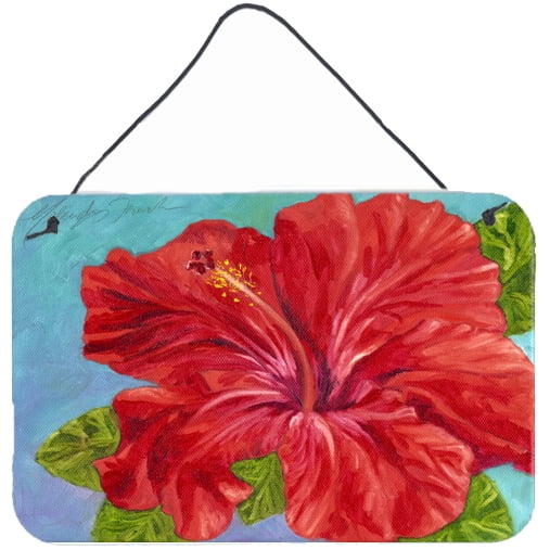 Carolines Treasures TMTR0319DS812 Red Hibiscus by Malenda Trick Wall or Door Hanging Prints  8x12 multicolor