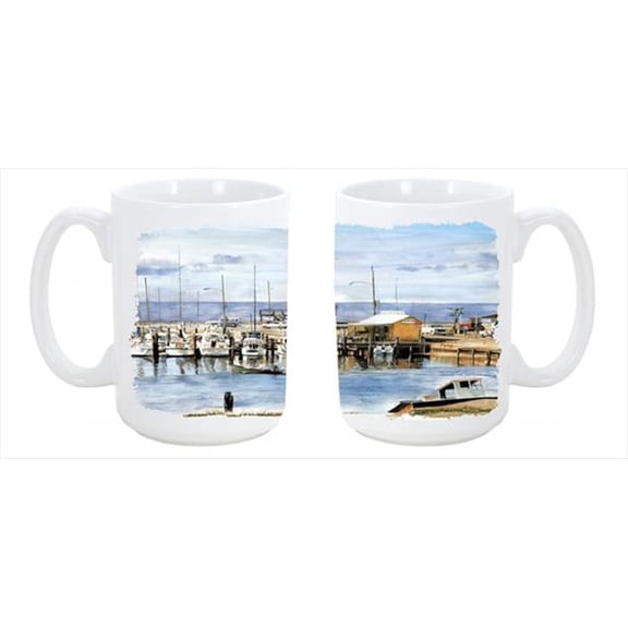 Carolines Treasures The Pass Bait Shop Dishwasher Safe Microwavable Ceramic Coffee Mug - 15 oz.