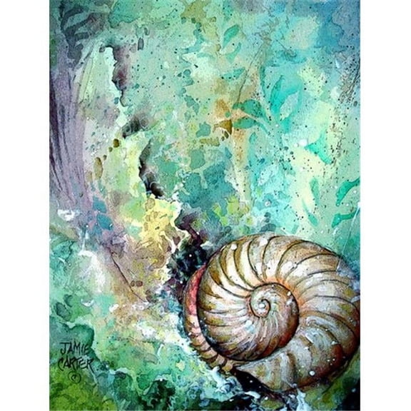 Carolines Treasures  The Treasure Of The Surf Shell Flag Canvas House Size 28 L x 0.15 W x 40 H in.