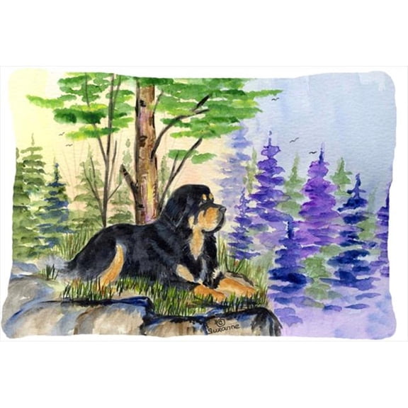 Carolines Treasures Tibetan Mastiff Decorative Indoor & Outdoor Fabric Pillow - 12 x 16 in.
