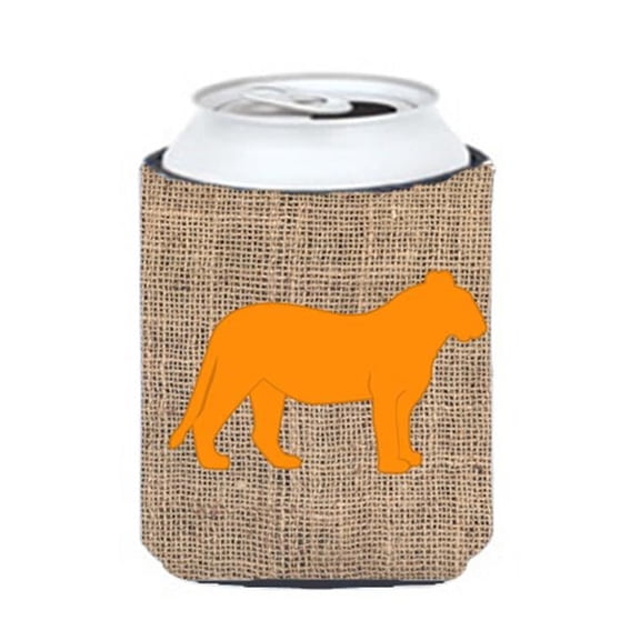 Carolines Treasures Tiger Burlap and Orange Can or Bottle Hugger
