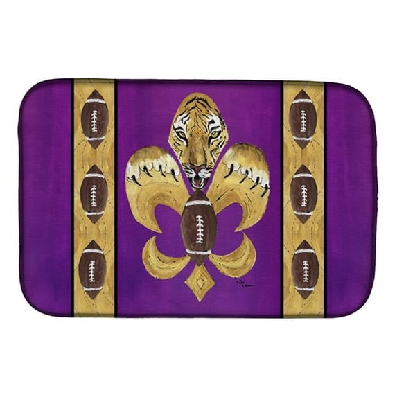 Carolines Treasures Tiger Football Fleur De Lis Dish Drying Mat