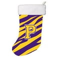 thumbnail image 1 of Carolines Treasures  Tiger Stripe - Purple Gold Initial P Monogram Initial Christmas Stocking - 11 x 18 in., 1 of 1