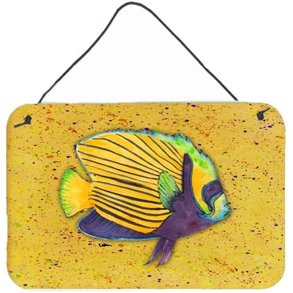 Carolines Treasures Tropical Fish on Mustard Aluminium Metal Wall or Door Hanging Print