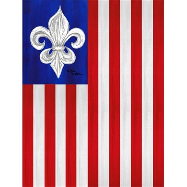 Carolines Treasures  USA Fleur de lis Patriotic American Garden Size Flag