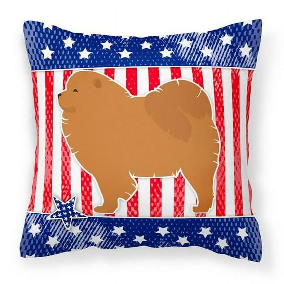 Carolines Treasures BB3351PW1818 USA Patriotic Chow Chow Fabric Decorative Pillow