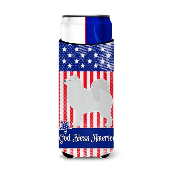 Carolines Treasures USA Patriotic Samoyed Michelob Ultra Hugger for Slim Cans