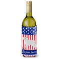 thumbnail image 1 of Carolines Treasures  USA Patriotic Spanish Water Dog Wine Bottle Beverge Insulator Hugger, 1 of 1