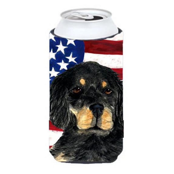 Carolines Treasures Usa American Flag With Gordon Setter Tall Boy bottle sleeve Hugger
