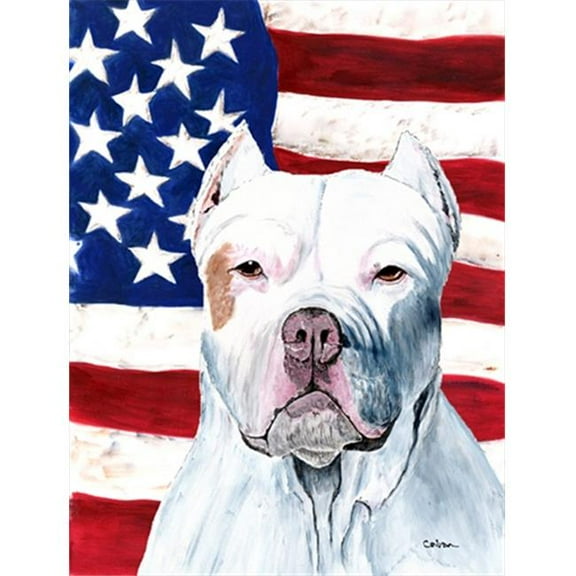 Carolines Treasures Usa American Flag With Pit Bull Flag Garden Size